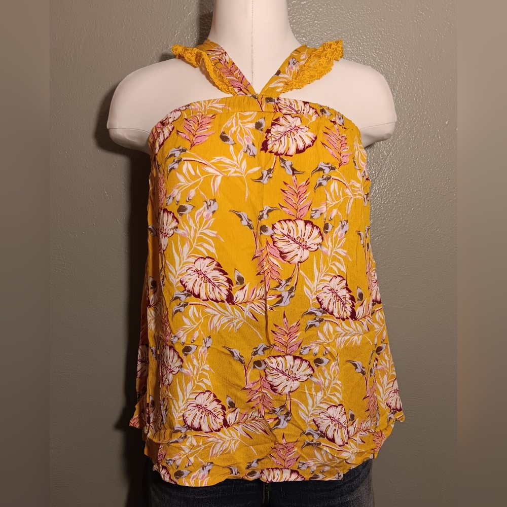 Floral Yellow Halter Top